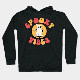 spooky vibes.Retro cute Halloween ghost Hoodie